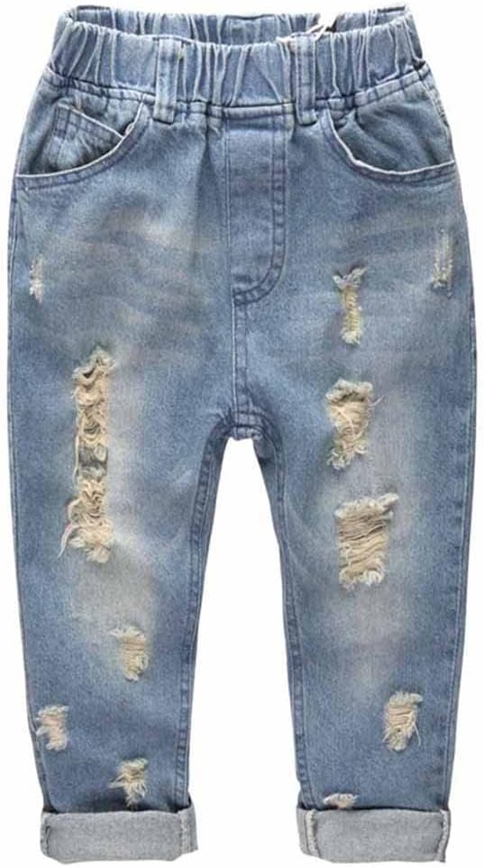 Boys' Elastic-Waist Jeans with Colored Buttons