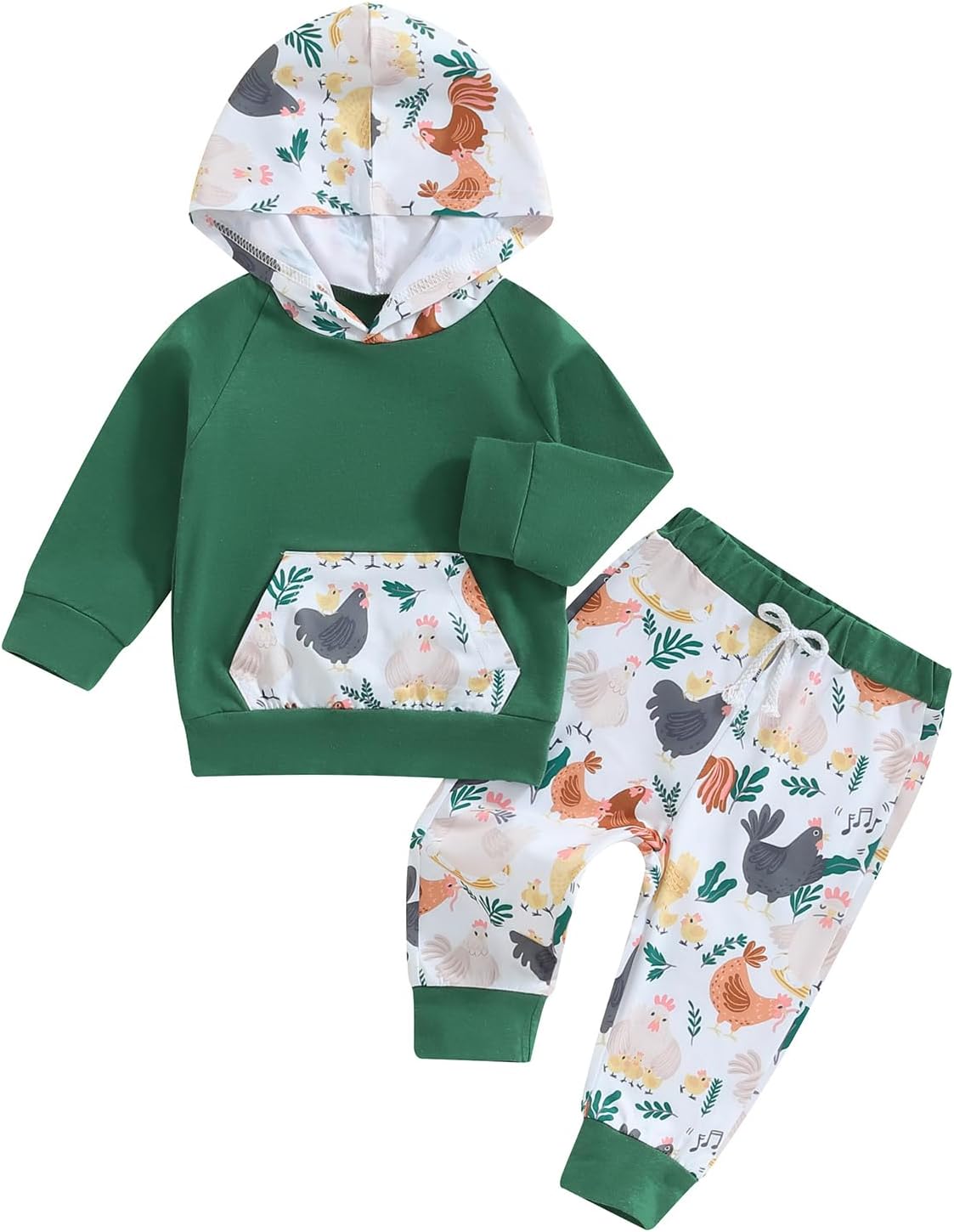Boys' Dinosaur-Print Hooded Sweatshirt 2-Piece Set