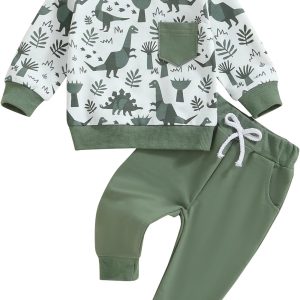 Boys' Crew Neck Sweatshirt & Long Pants 2-Piece Set
