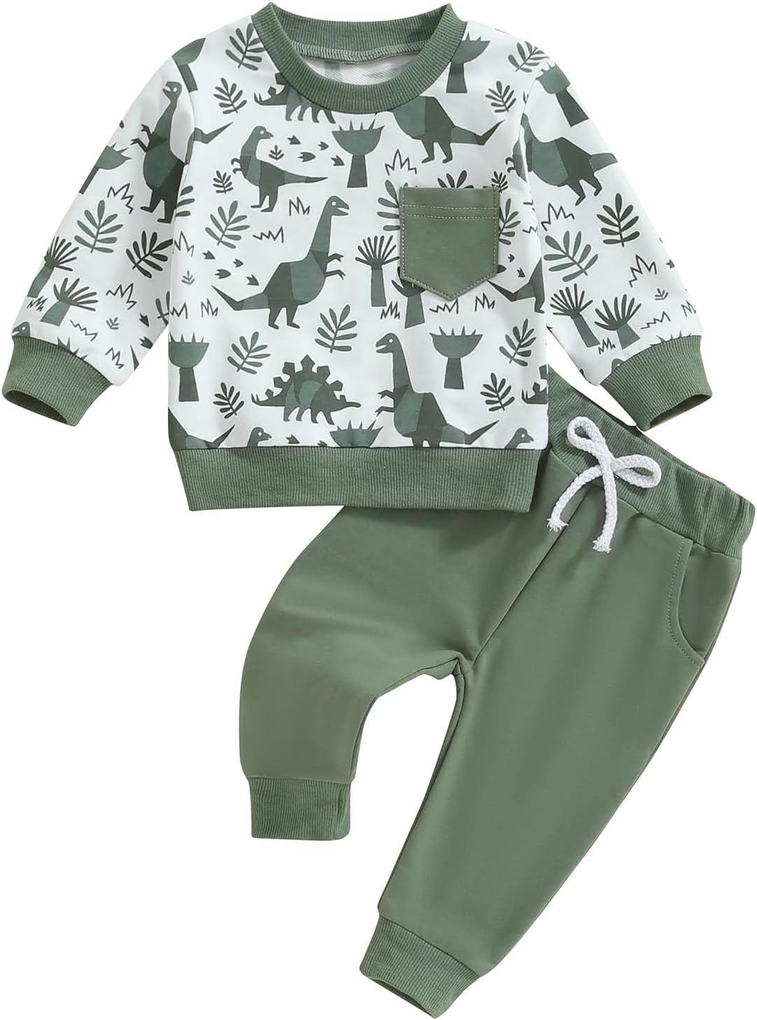 Boys' Crew Neck Sweatshirt & Long Pants 2-Piece Set