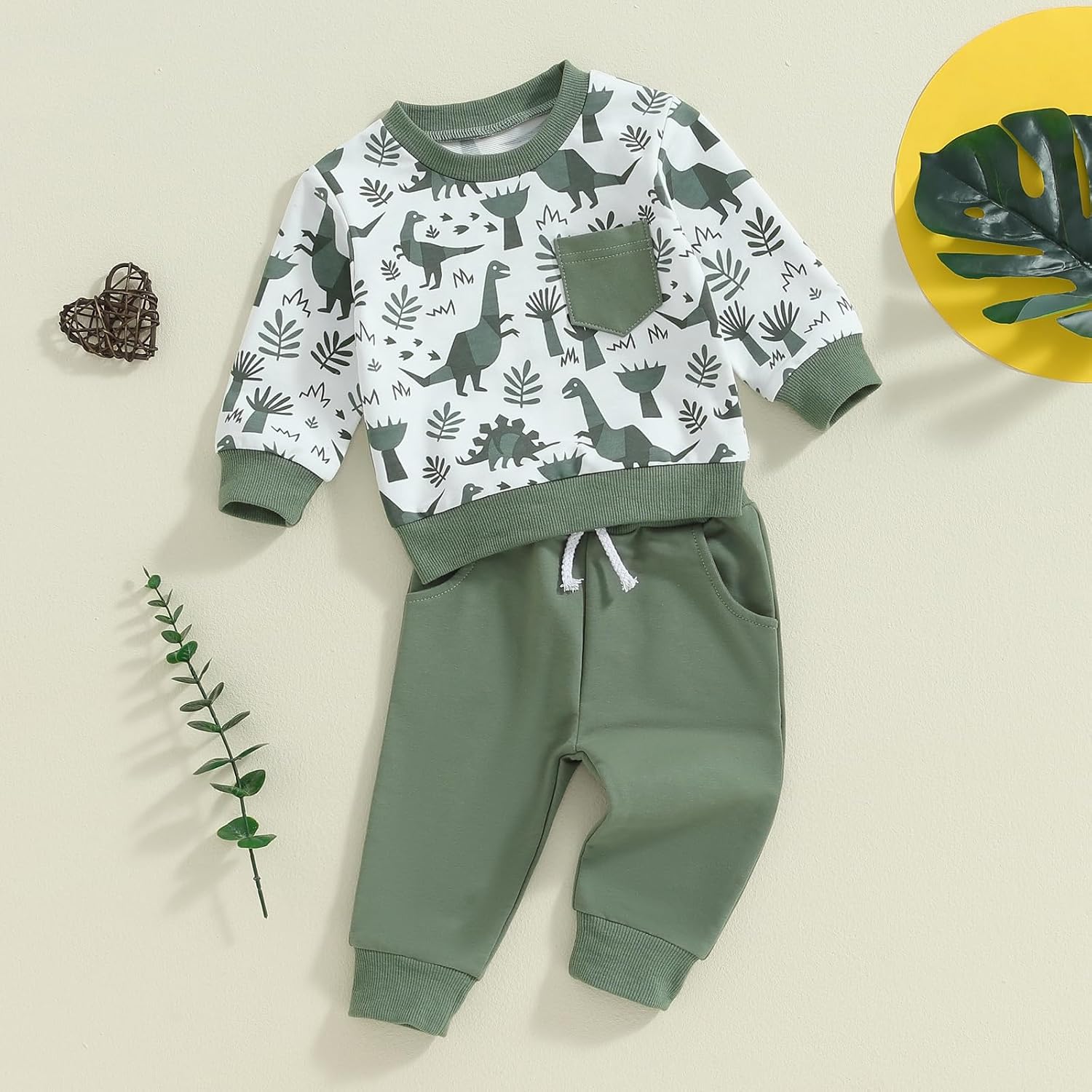 Boys' Crew Neck Sweatshirt & Long Pants 2-Piece Set - Image 2