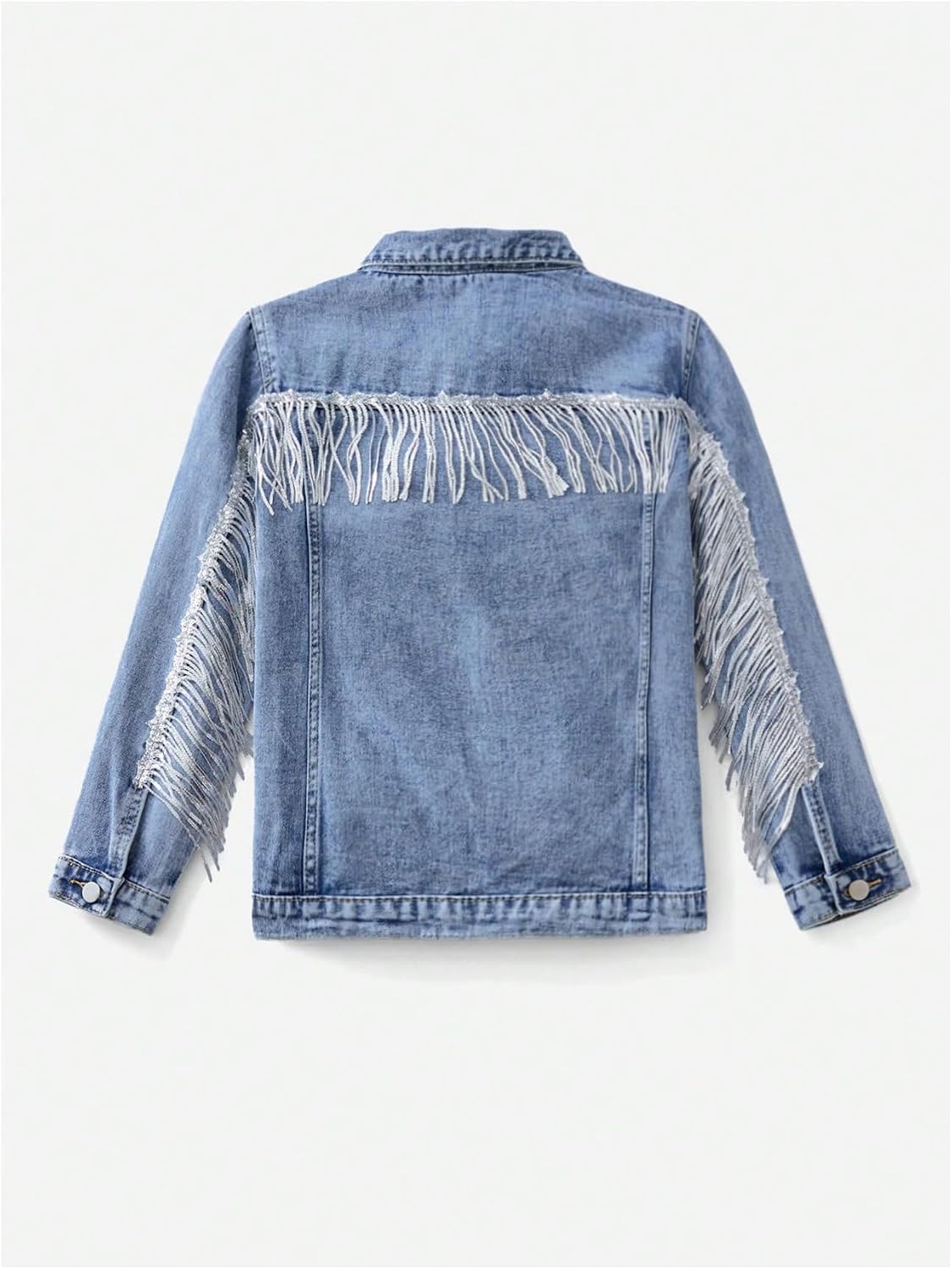 Girls' Long-Sleeved Front Button-Up Denim Jacket - Image 2
