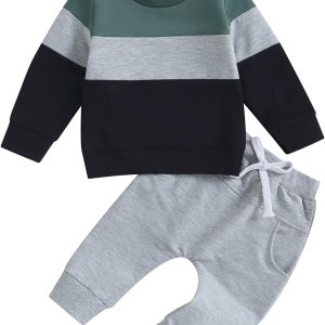 Boys' Color-Block Pullover Sweatshirt & Joggers 2-Piece Set