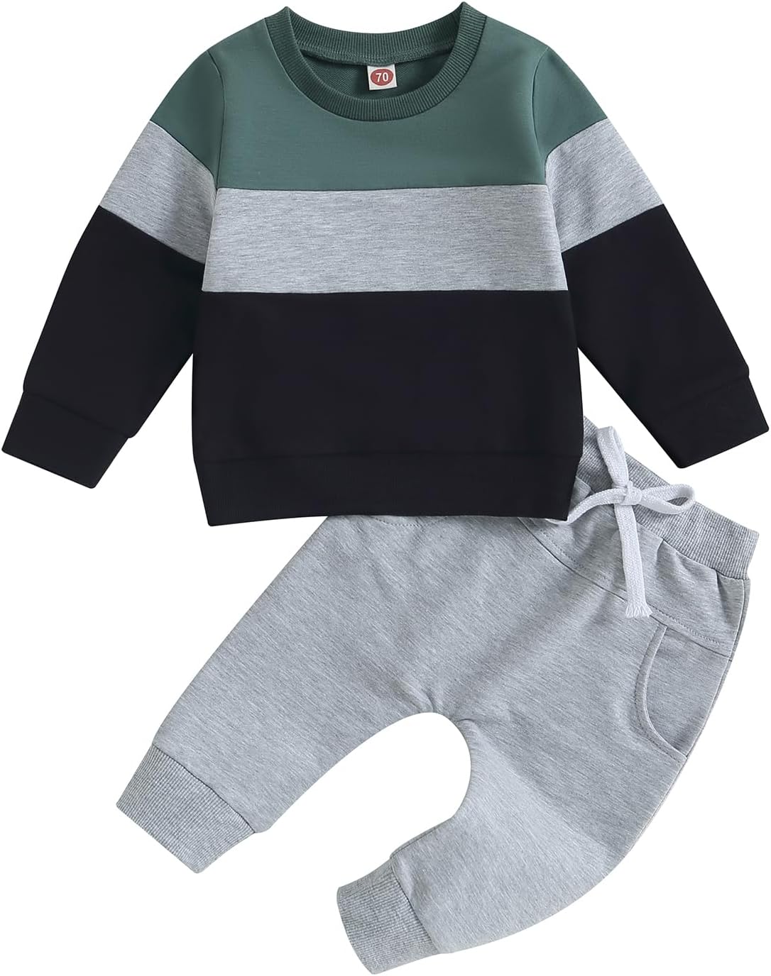 Boys' Color-Block Pullover Sweatshirt & Joggers 2-Piece Set