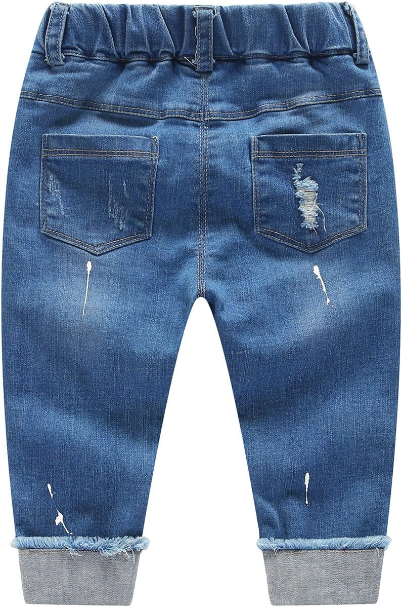 Boys' Elastic-Waist Distressed Vintage-Look Jeans - Image 2