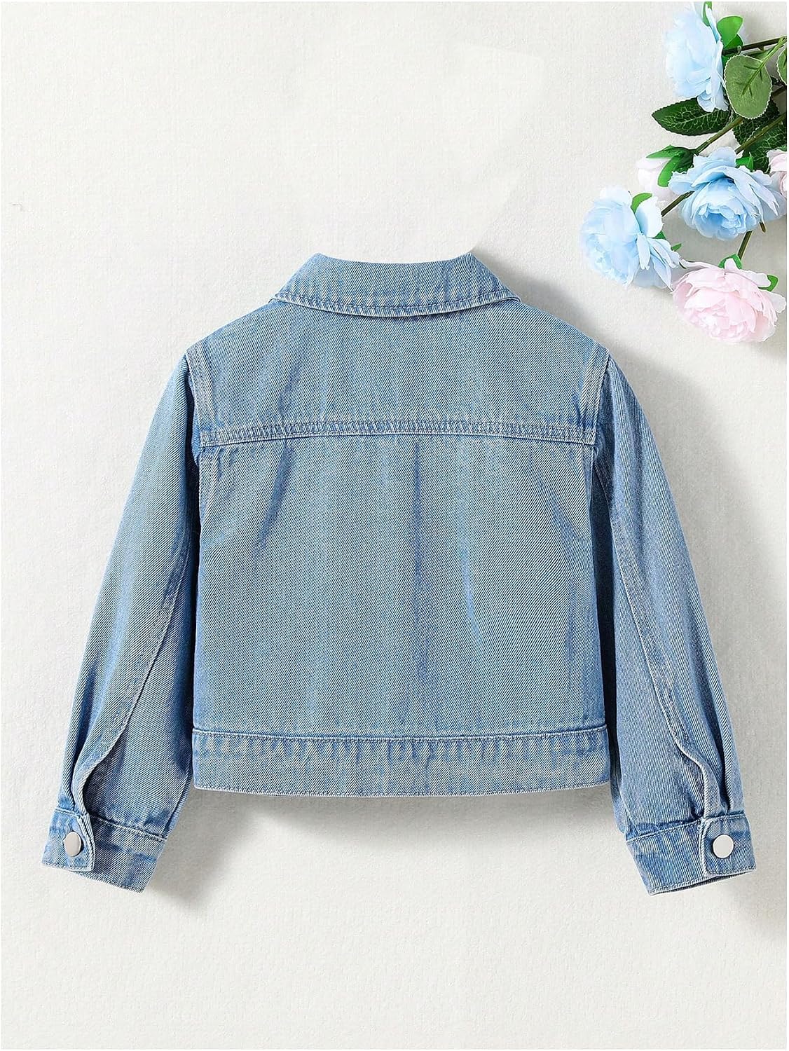 Girls' Ripped Long-Sleeved Denim Jacket - Image 2