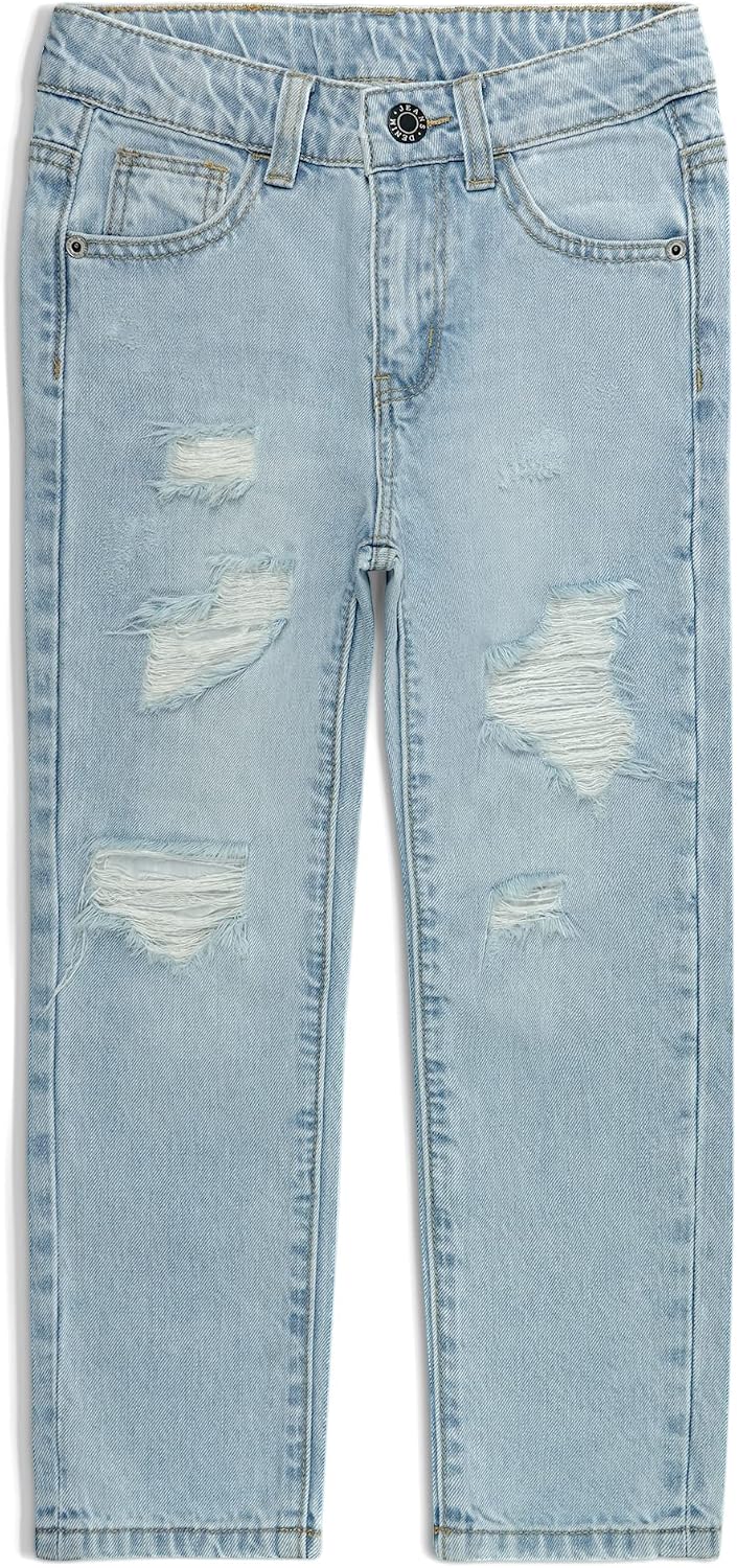 Boys' Distressed Cotton-Blend Jeans