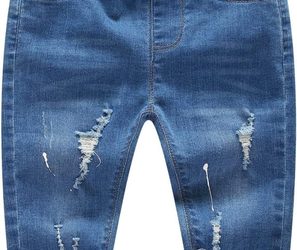 Boys' Elastic-Waist Distressed Vintage-Look Jeans
