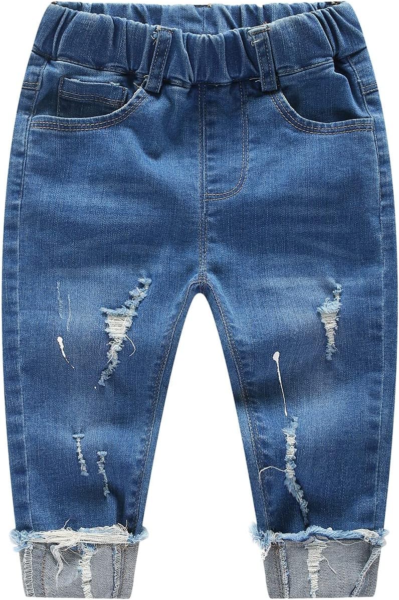 Boys' Elastic-Waist Distressed Vintage-Look Jeans